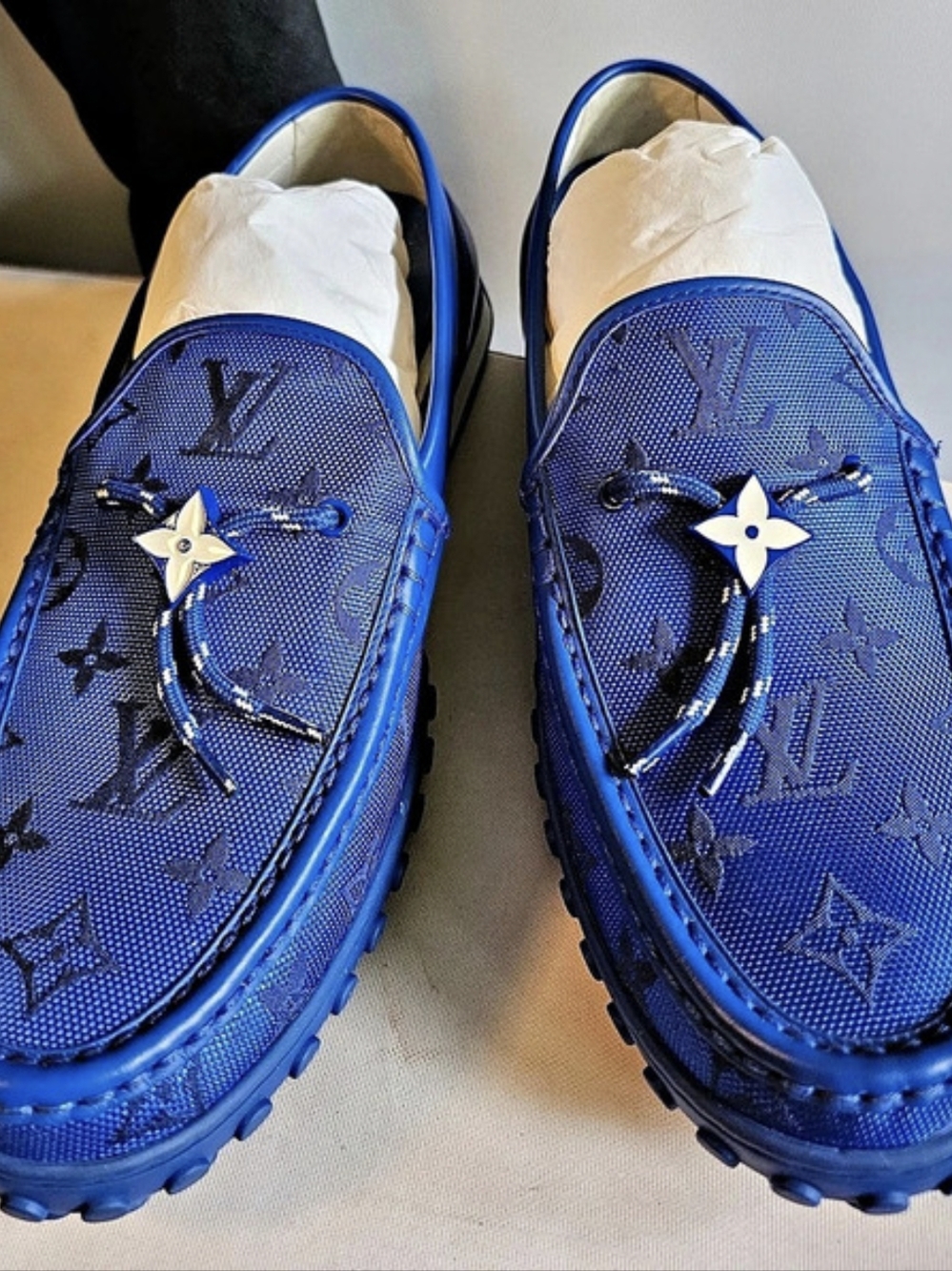 Louis Vuitton LV Driver Moccasin Blue Loafers